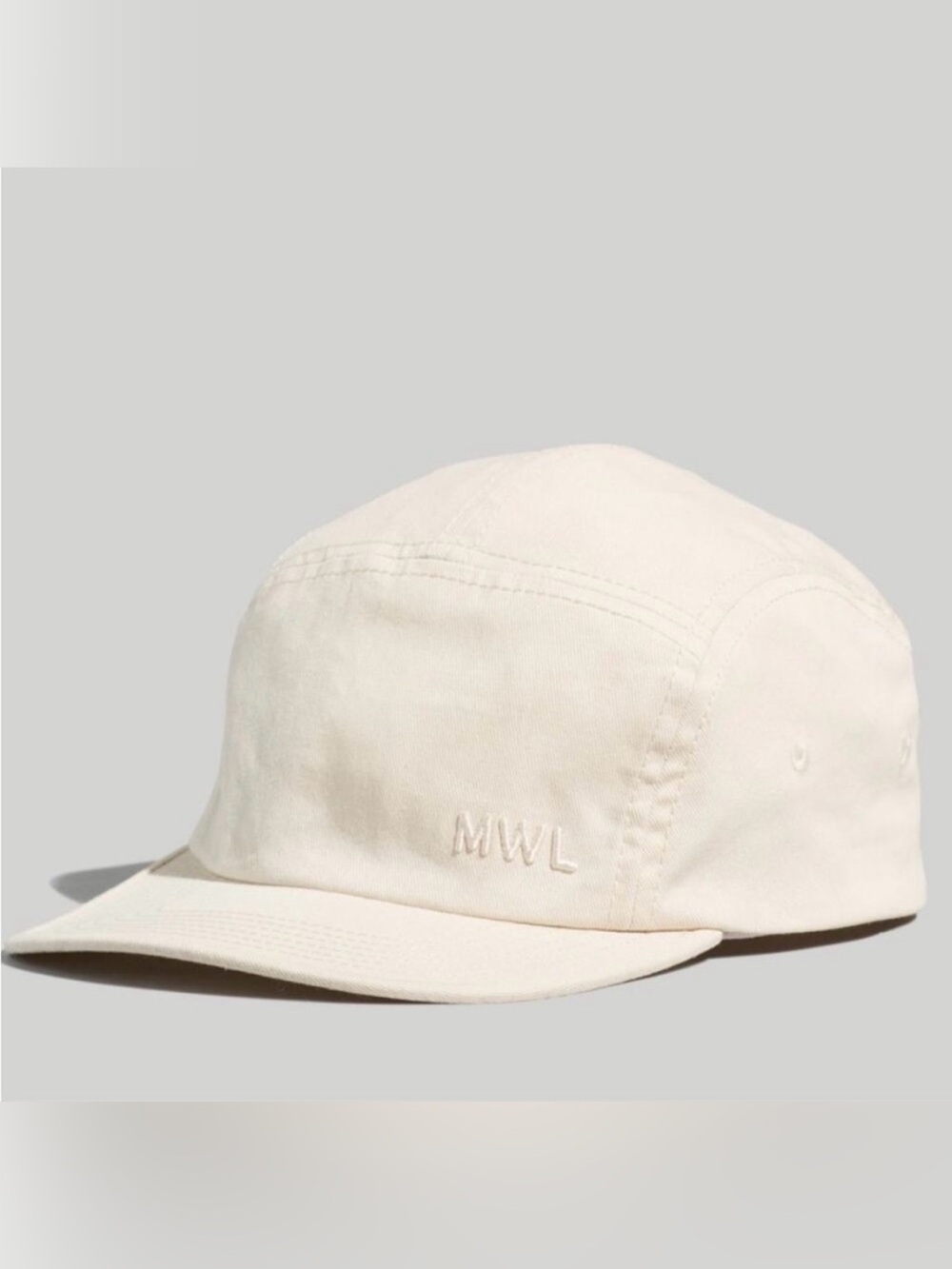 Madewell Cotton Canvas Five-Panel Baseball Cap in Cream NWT